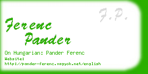 ferenc pander business card